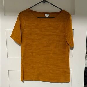 J. Crew Yellow Ribbed Boxy Short Sleeve Tee